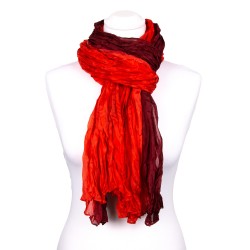 Seidenschal in Knitteroptik mit Farbverlauf rot 180x90 cm Crinkle