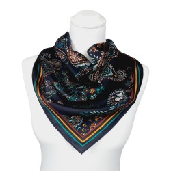 FRAAS Seidentuch Halstuch schwarz Paisley grün