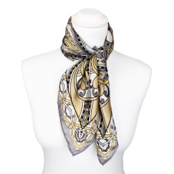 FRAAS Seidentuch Halstuch Paisley silber gold
