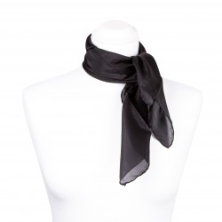Schal mit Seide Halstuch Samt Ausbrenner,schwarz,140x25cm