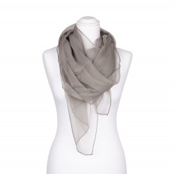 Seidenschal Chiffon grau möwengrau silber hellgrau 100% reine Seide 180x55cm einfarbig
