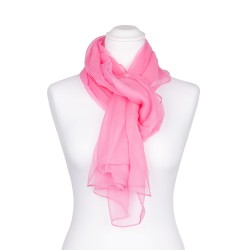 Chiffon-Seidenschal Malve Rosa 100% reine Seide pastell 180x55cm unifarben