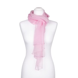 Chiffon-Seidenschal Perle Rosa 100% reine Seide 180x55cm unifarben