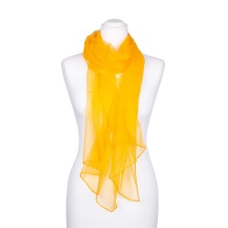 Seidenschal Chiffon gelb 100% reine Seide 180x55cm Damen