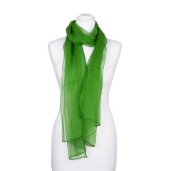 Seidenschal Chiffon Minzgrün dunkelgrün 100% reine Seide 180x55cm
