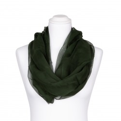 Seidenschal Chiffon Tannengrün Waldgrün Dunkelgrün 100% reine Seide 180x55cm Damen