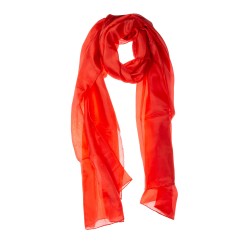Seidenschal XXL 180x90cm feuerrot rot reine Seide einfarbig uni