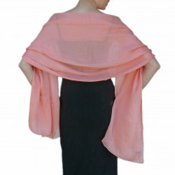 Seidenstola Seidenschal Chiffon Lachs