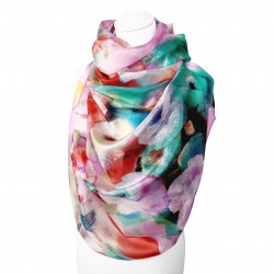 Seidenschal Halstuch Schal Paintart floral bunt
