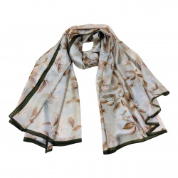 Seidenschal Halstuch Schal Floralprint beige