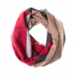 Seidenschal Seidenflanell 180x30cm reine Seide Karo rot grau braun