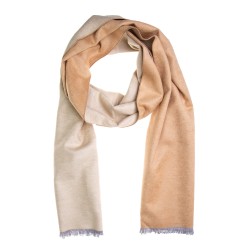 Seidenflanell Schal Halstuch beige camel 180x30 cm reine Seide