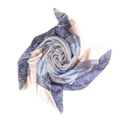 Seidentuch Halstuch Patchwork blau grau