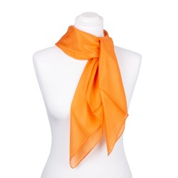 Seidentuch orange 100% reine Seide 90x90cm Damen unifarben einfarbig