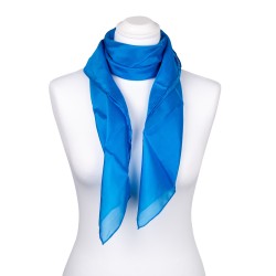 Seidentuch blau brillantblau 100% reine Seide 90x90cm 