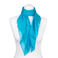 Seidentuch blau türkis 100% Seide 90x90cm