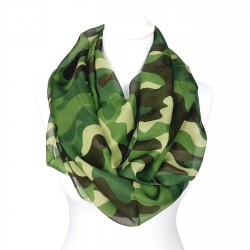 TINITEX Seidenschal Rundschal Loop Camouflage grün