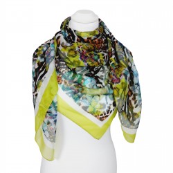 TINITEX Seidentuch Halstuch Floralprint Afrolilien