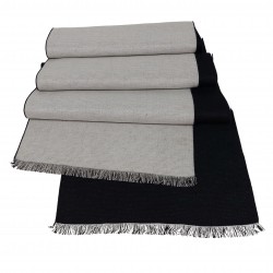 Winterschal Seidenflanell Schal schwarz naturweiß