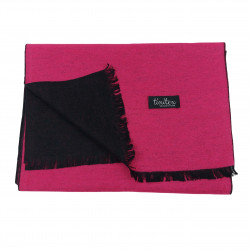 Winterschal Seidenflanell Schal schwarz pink