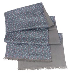 Business-Schal Seidenflanell grau Paisley