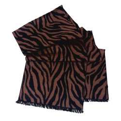 Schal Seidenflanell Zebra schwarz braun