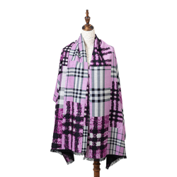 Winterschal XXL Seidenflanell Schal Stola pink Grafikprint 185x65 cm 100% Seide