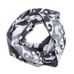 Seidenflanell Ornamente schwarz grau