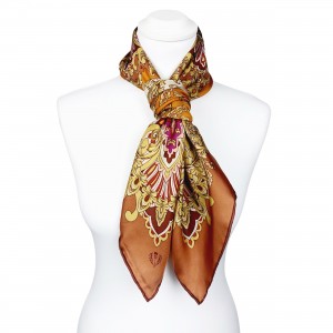 FRAAS Seidentuch Halstuch XL klassisch kupfer gold