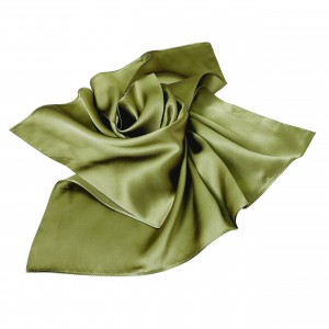 Nickituch Halstuch Satin olive olivgrün (16 Momme)