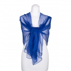 Seidenschal Halstuch Schal Chiffon Dunkelblau