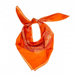 TINITEX Seidentuch Halstuch Schal orange Ornamente amberglow