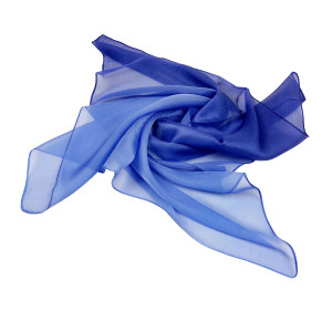 Nickituch Halstuch groß Chiffon Farbverlauf blau