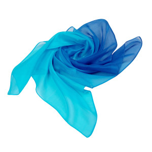 Nickituch Halstuch groß Chiffon Farbverlauf blau türkis