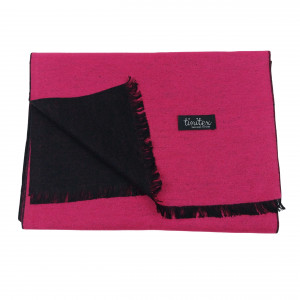 Winterschal Seidenflanell Schal schwarz pink