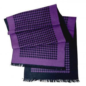 Schal Seidenflanell Hahnentritt schwarz violett