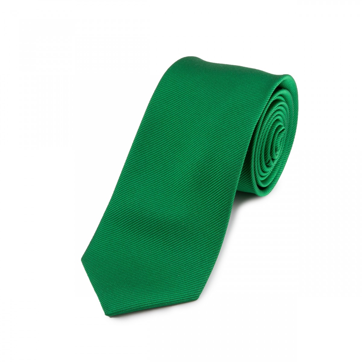 Seidenkrawatte grün reine Seide unifarben einfarbig 150x7,5 cm - Tinitex