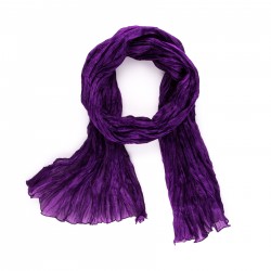 Seidenschal in Knitteroptik Violett Lila 180x90 cm Crinkle 
