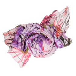 Seidenschal Halstuch Schal Floralprint pink lila