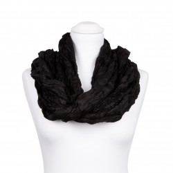 Knitterschal XXL Schwarz 100% reine Seide 180x90cm unifarben