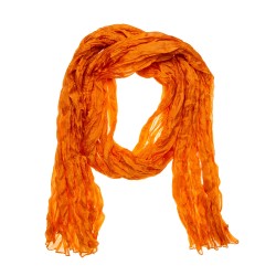 Knitterschal Halstuch Schal XXL orange 180x90 cm reine Seide