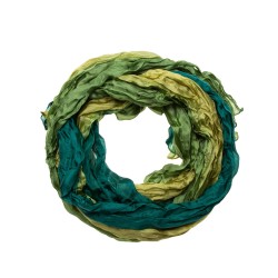 Seiden-Knitterschal Farbverlauf olive grün 180x90cm reine Seide Damen