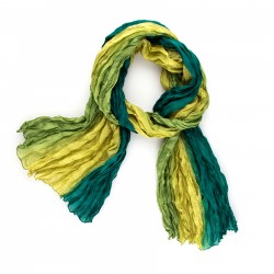 Seiden-Knitterschal Farbverlauf olive grün 180x90cm reine Seide