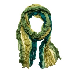 Knitterschal Halstuch Schal Farbverlauf olive grün reine Seide