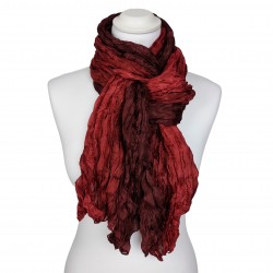 Knitterschal Halstuch Schal XXL Farbverlauf rot-terra-beere