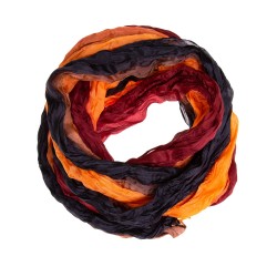 Knitterschal Halstuch Schal XXL Farbverlauf schwarz-orange-weinrot