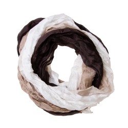 Knitterschal Halstuch Schal XXL Farbverlauf weiß-beige-braun