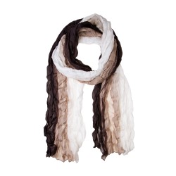 Knitterschal Halstuch Schal XXL Farbverlauf weiß-beige-braun