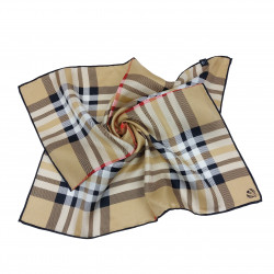 FRAAS Nickituch Halstuch Check Karo braun camel