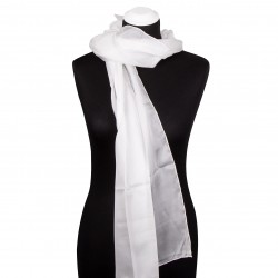 Seidenschal 150x35 cm Naturweiß weiss einfarbig unifarben reine Seide
